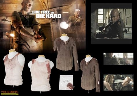 Live Free or Die Hard John McClane (Bruce Willis) Bloody tank and Henley original movie costume