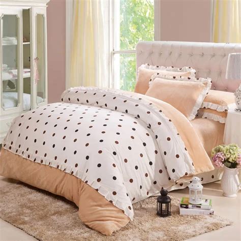 Winter Warm Flannel Bedding Sets Queen Size Bedding Sets Soft Flower ...