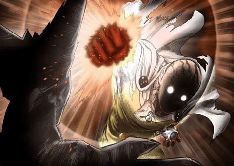 Saitama vs Garou! Serious Punch! cleaned and colored. : r/OnePunchMan