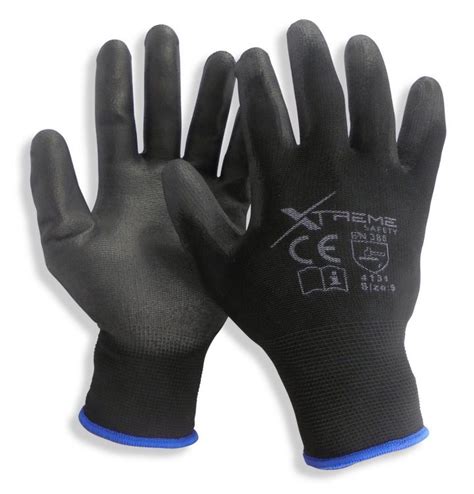 Black PU Coated General Purpose Safety Gloves | Xtreme Safety