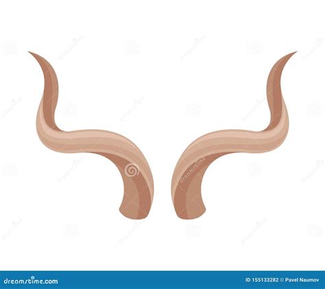 Pair of Antelope Horns. Vector Illustration on White Background. Stock Vector - Illustration of ...