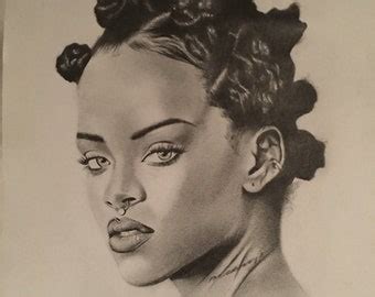 Items similar to RIHANNA Portrait Poster - Smokey - Fashion ...