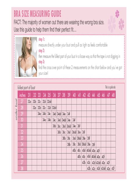 Bra Size Chart - 6 Free Templates in PDF, Word, Excel Download