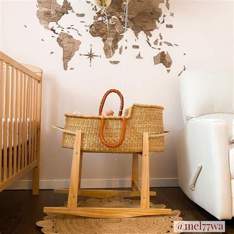 Modern Rocking Bassinet Stand- Natural Pine (In- Stock) – Design Dua.