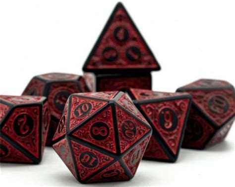 Runic Red Dnd Dice Set Custom Dice 7 Piece Translucent Set - Etsy