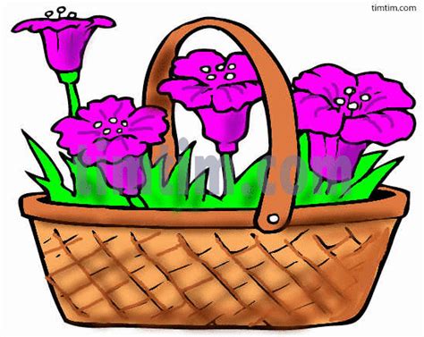 Basket Of Flowers Drawing at GetDrawings | Free download