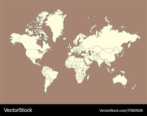 World map with countries borders Royalty Free Vector Image