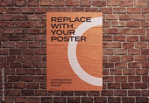 Poster Wall Mockup Template Street Outdoor Glued Advertisement Stock Template | Adobe Stock