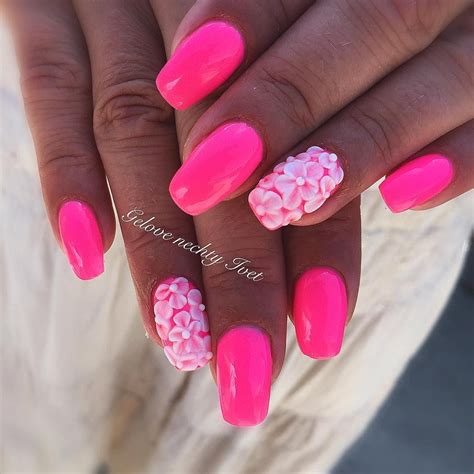 Bright pink hot pink nails - ladegcertified