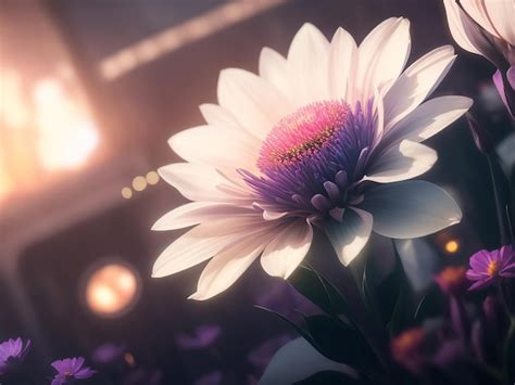 Premium Photo | Futuristic Flower Illustration 3d