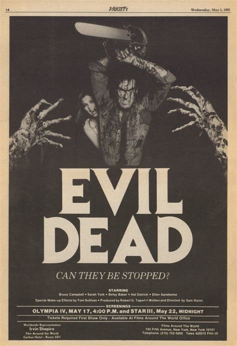 Evil Dead | Classic horror movies posters, Horror posters, Classic horror movies