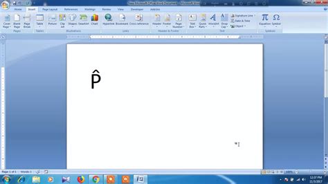 How to type P-HAT in word - YouTube