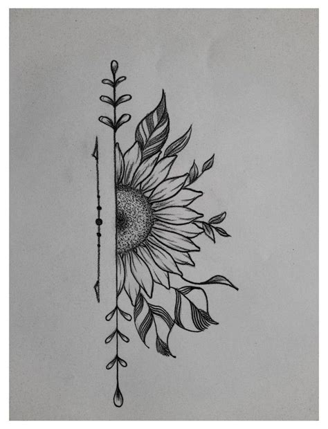 Half design flower #sun #flower #tattoo #sunflowertattoo | Sunflower tattoos, Tattoos, Sunflower ...