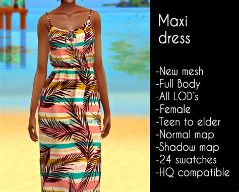 Sims 4 cc: Maxi dress