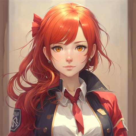 ArtStation - Red hair anime girl