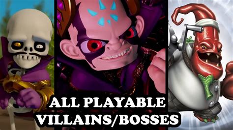 Skylanders Imaginators - All Playable Villains / Bosses (Land, Sea & Sky) + EMPEROR KAOS ...