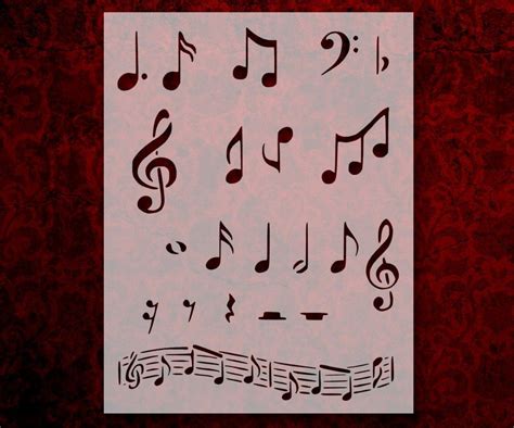 Sheet Music Musical Notes Note Stencil (423) | Custom stencils ...