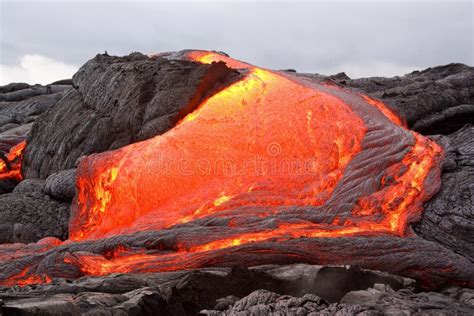 Red hot lava flowing stock image. Image of travel, danger - 31659905