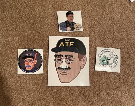 ATF laminated stickers. Idk why I like these but people do too and they are for sale. $4 for the ...