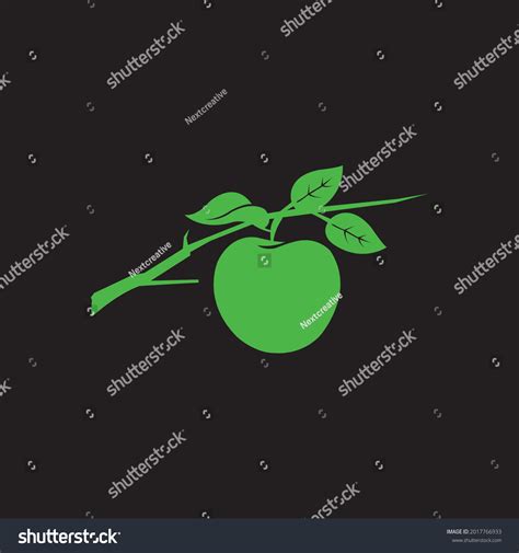 Apple Logo Vector Illustration Black Background Stock Vector (Royalty ...