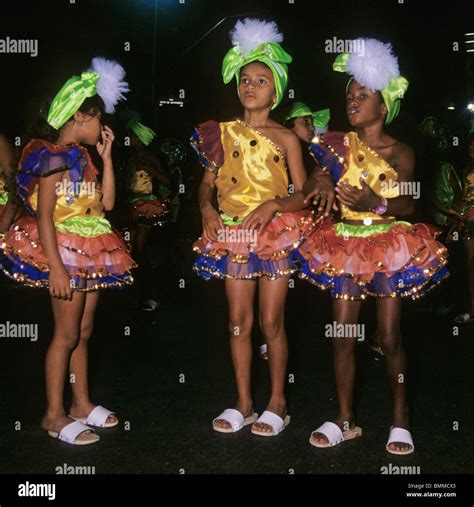 young girls with carnival costumes at night - Rio de Janeiro carnival ...