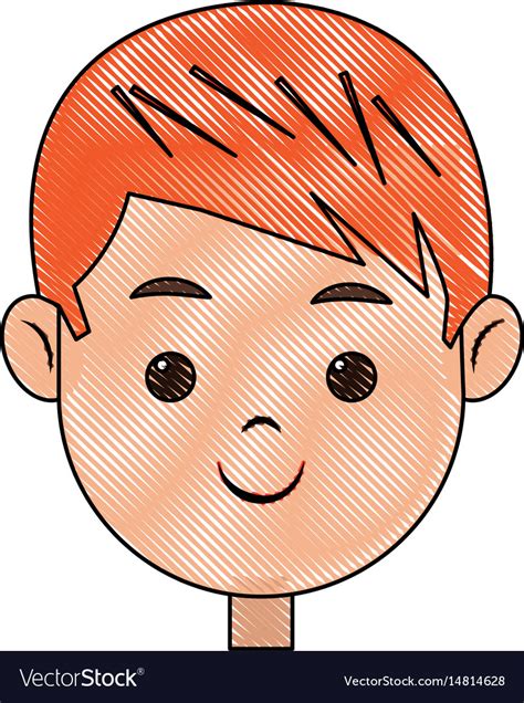 Drawing head face smiling child character Vector Image