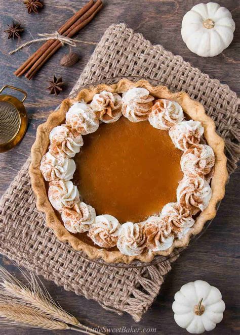 Easy Pumpkin Pie Recipe {Just 4 Ingredients!} - Little Sweet Baker