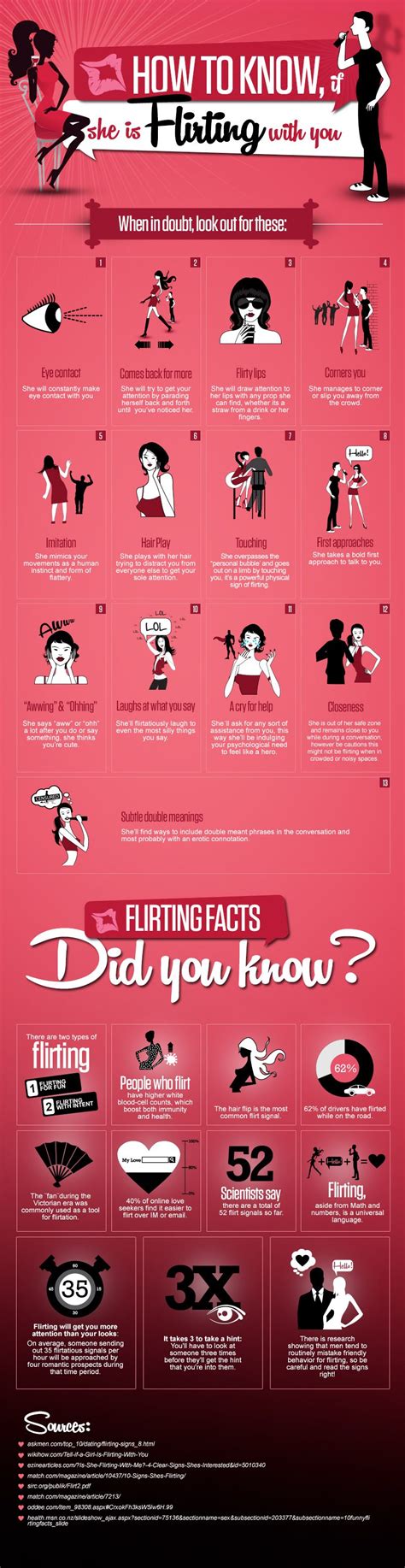 13 Signs If She Is Flirting With You [infographic]