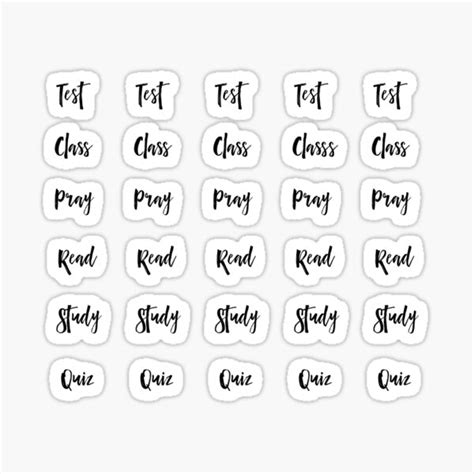 "Planner Stickers Basic College Black" Sticker by elihendricks | Redbubble