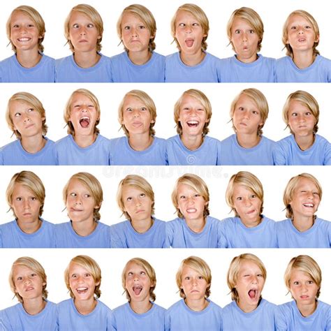 Multi facial expressions stock photo. Image of child, acting - 5765730