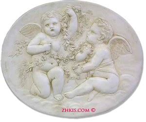 Round Cherub Wall Plaque