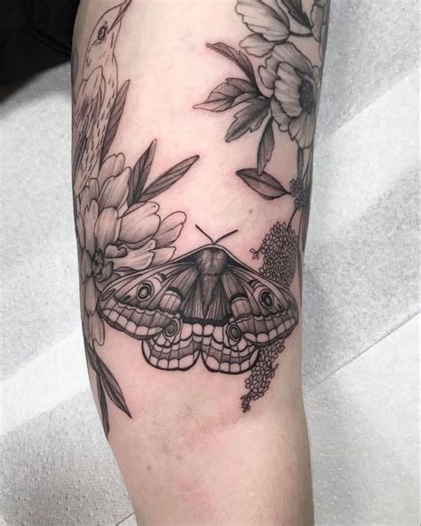 Stunning Blackwork Moth Tattoo