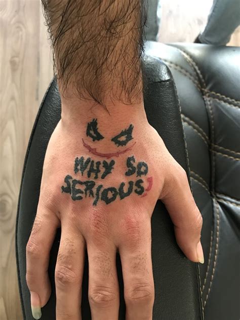 Joker Tattoo | Why so serious tattoo, Hand tattoos for guys, Hand tattoos