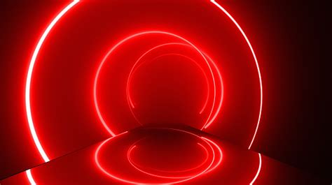 Red Abstract Neon Circle Shape Glowing Lights Backgrounds Stock Photo ...