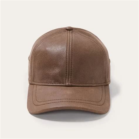 Leather Brown Baseball Cap