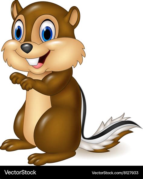 Cartoon chipmunk sitting Royalty Free Vector Image