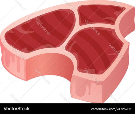 Raw meat steak icon cartoon style Royalty Free Vector Image