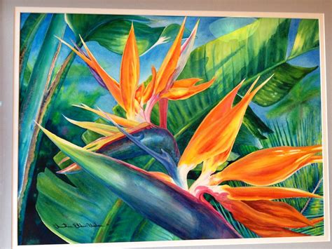 ORIGINAL Large Framed Hawaiian Bird of Paradise Watercolor Art - Etsy