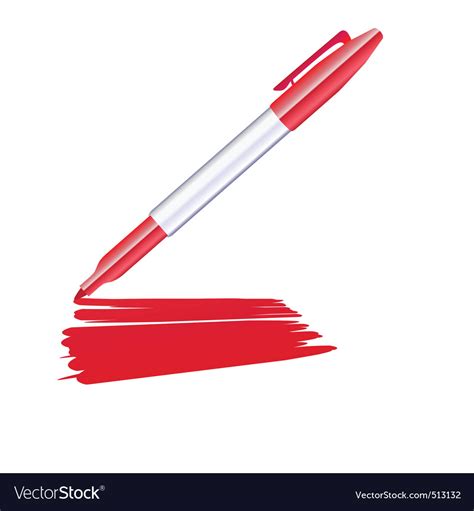 Red marker drawing on the sheet of paper Vector Image