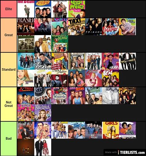 Sitcoms with Laugh Tracks Tier List Maker - TierLists.com