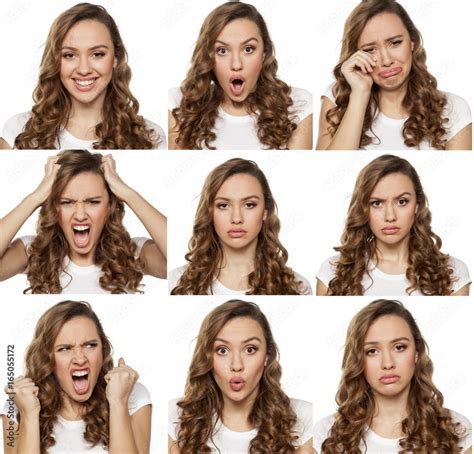 collage with different emotions in one young woman Stock Photo | Adobe Stock