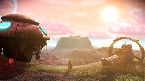 4K, No Mans Sky, science fiction, grass, planet, procedural generation, clouds, screen shot, in ...