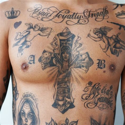 Gangster Chest Tattoos Designs