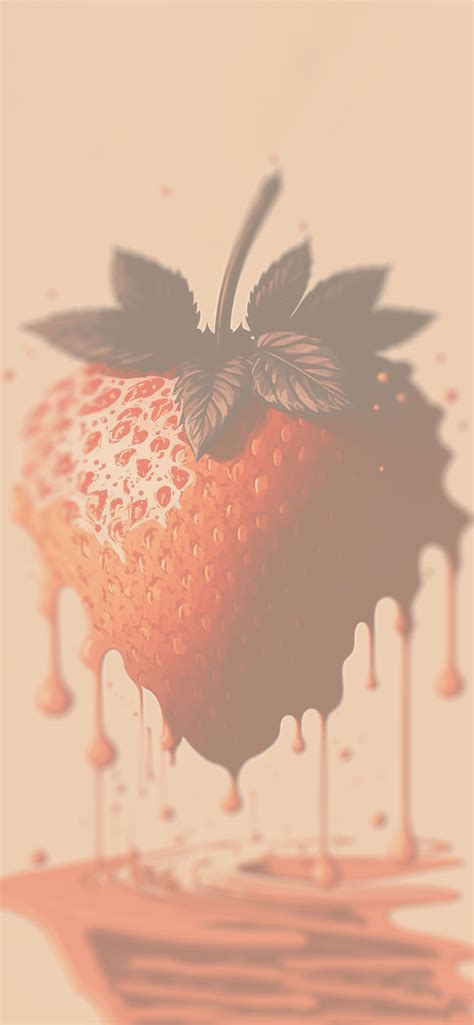 Strawberry Dripping Beige Wallpapers - Cool Strawberry Wallpaper