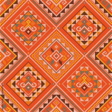 Filipino folk art Yakan cloth inspired vector seamless pattern ...