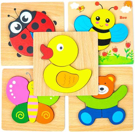 Wooden Jigsaw Puzzles for Toddlers 1 2 3 Years Old Kids Educational ...