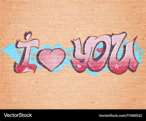 I love you graffiti style Royalty Free Vector Image