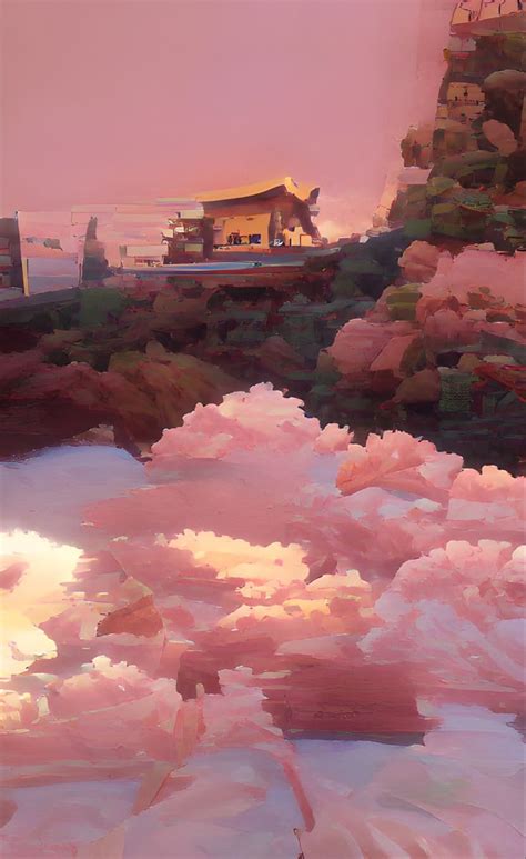 Pink Golden Hour (Ghibli Style) Aesthetic Iphone Wallpaper, Studio Ghibli, Art Inspo, Clouds ...