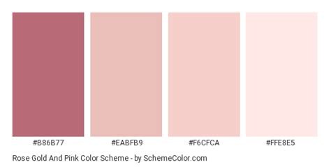 Rose Gold And Pink Color Scheme » Pink » SchemeColor.com | Color palette pink, Rose gold color ...