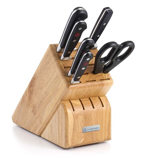 WÜSTHOF Classic Seven Piece Knife Block Set | 7-Piece German Knife Set | Precision Forged High ...